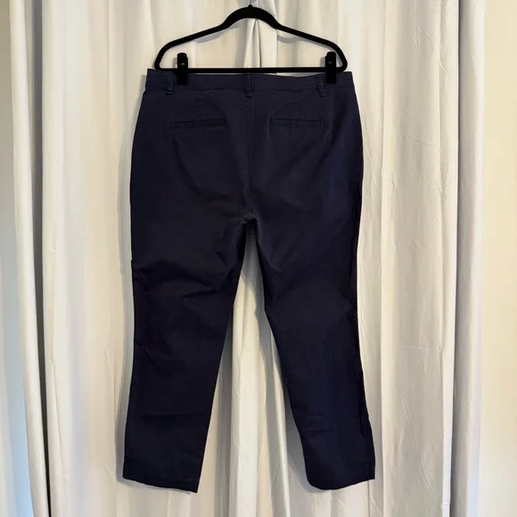 GAP Girlfriend High Rise Chino Pants Navy Stretch Cotton Women’s 16 - Picture 3 of 9